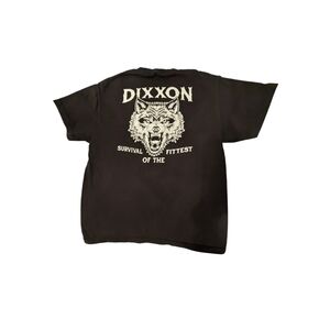 DIXXON Black Graphic Tee with Wolf Design - L